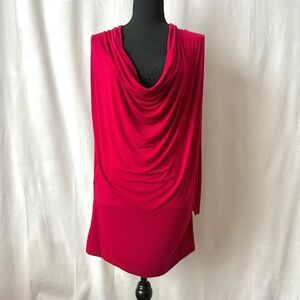 Cowl-Neck Tunic Red Size M
